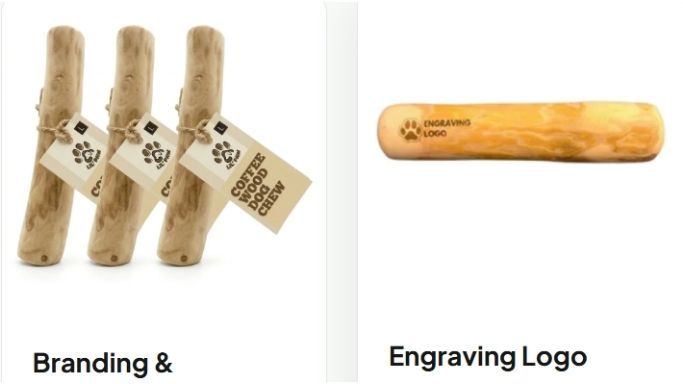 coffee wood dog chews manufacturer Indonesia, private label coffee wood dog chews packaging, coffee wood chew stick production factory